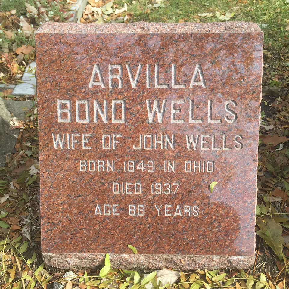 Arvilla Bond Wells marker