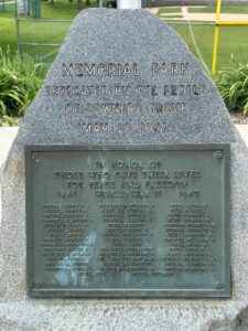 Memorial Park Marker